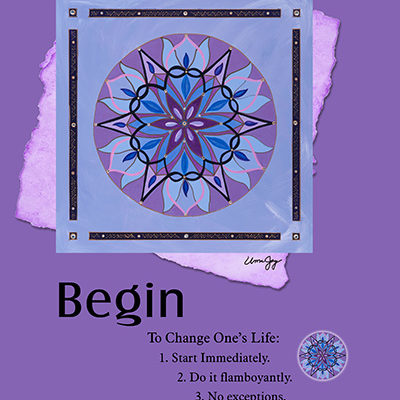 "begin" greeting card